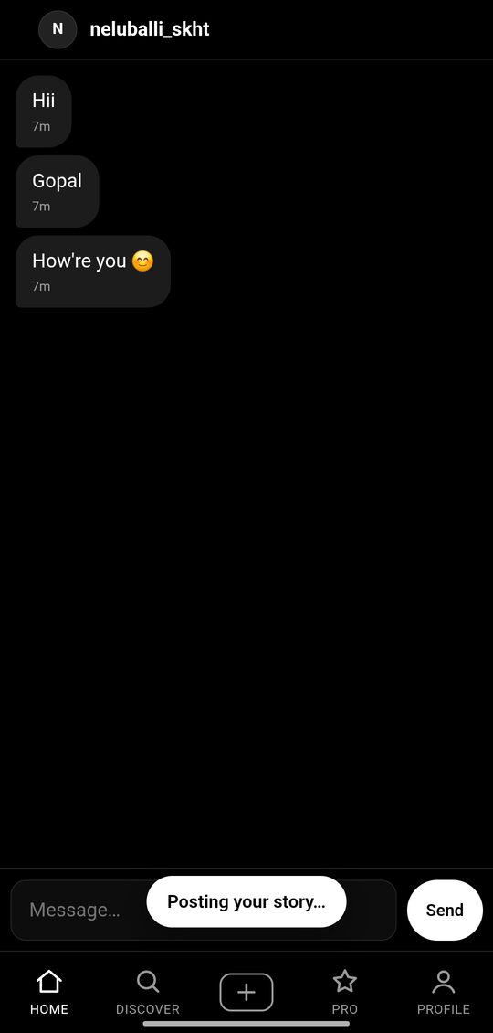 ReelSpace direct messages screen